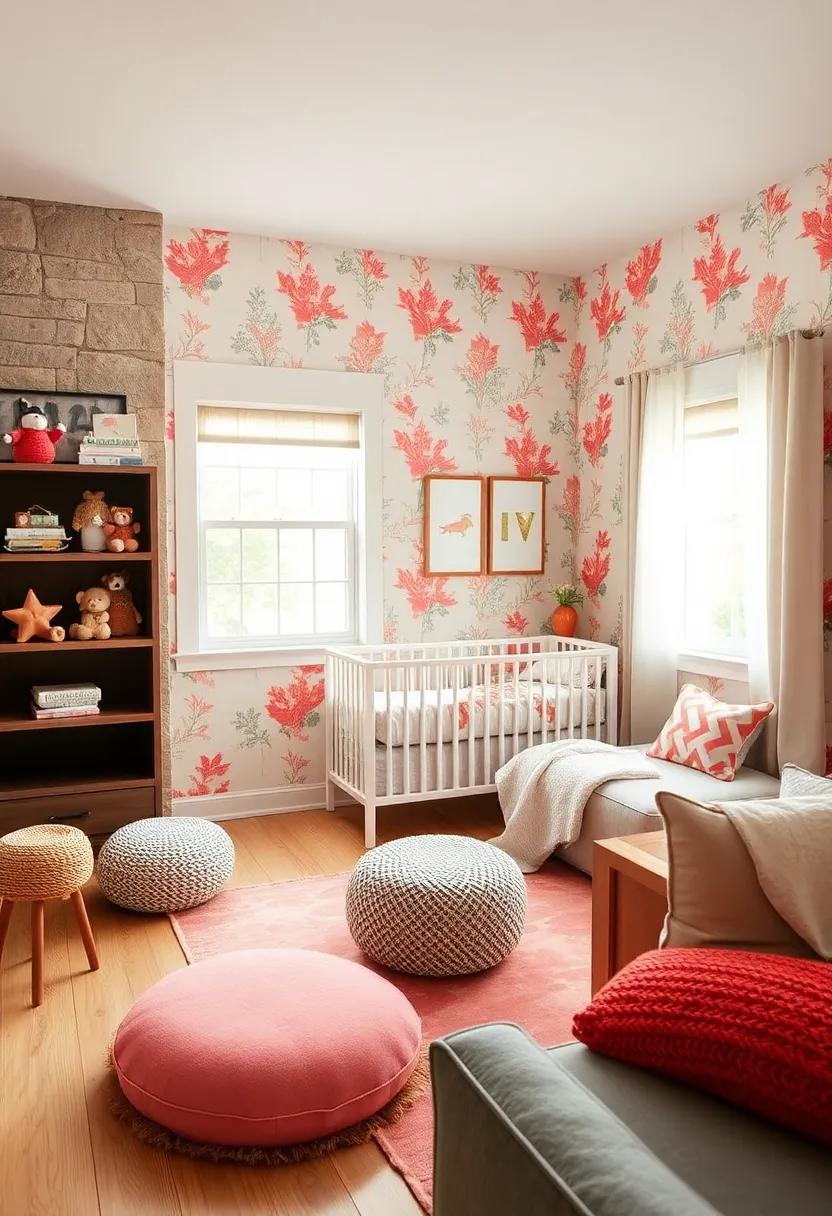 Playful coral⁣ Wallpaper: Opt for​ playful coral wallpaper featuring florals, geometric patterns, or ​animals to ‌add ⁤character and‍ charm