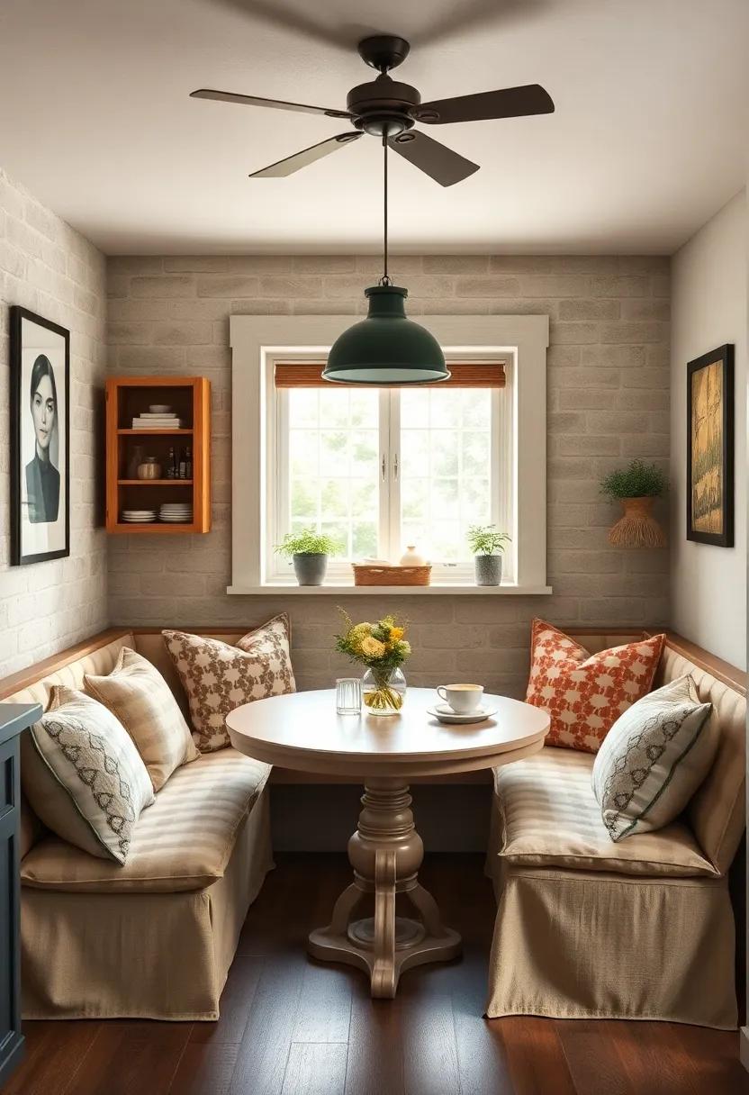 Cozy nook: Create a ⁤small breakfast nook with cushioned benches and a round table to curl up with ⁣a cup​ of coffee