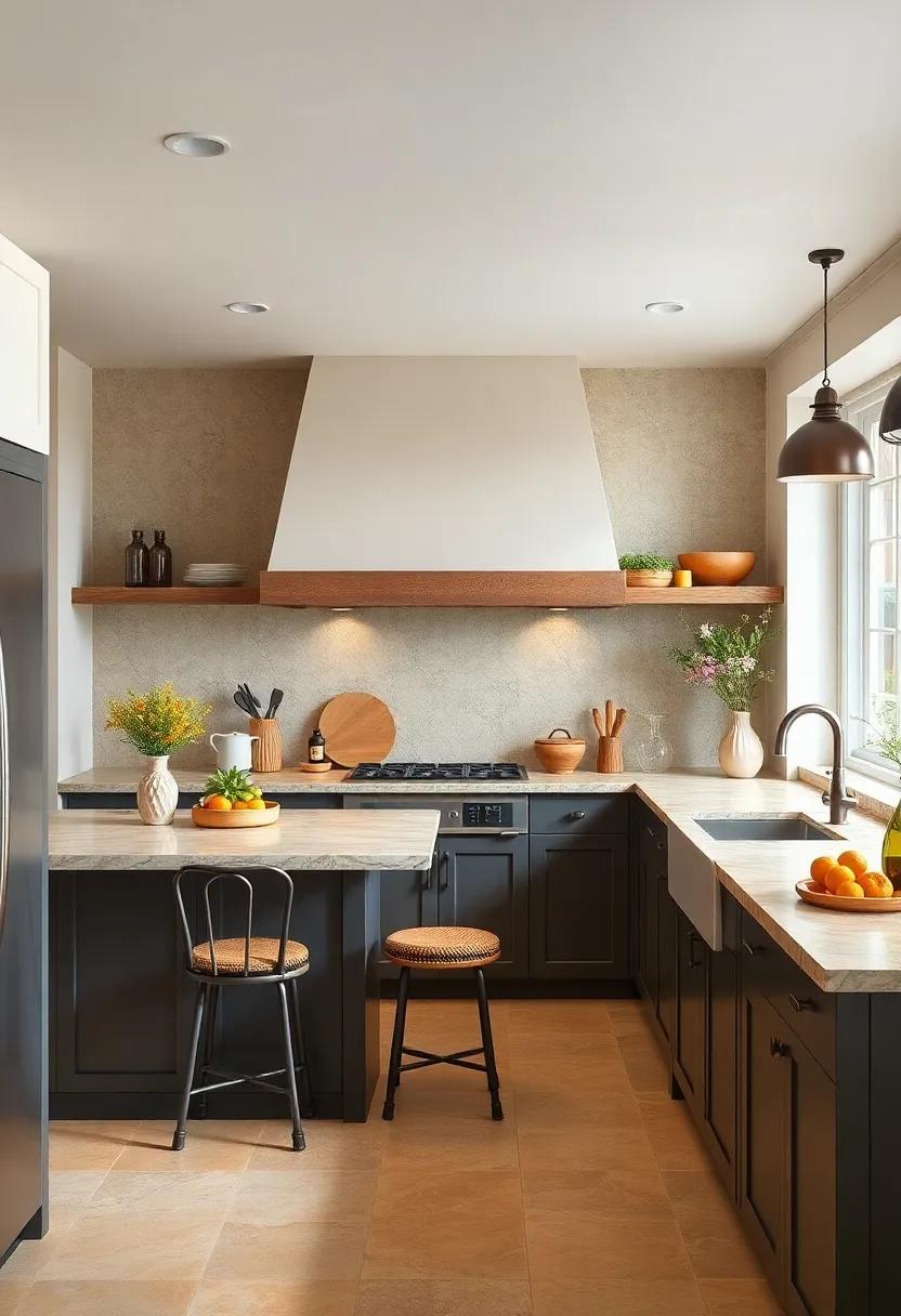 Natural Stone countertops:‌ select warm, natural‌ stone materials​ like limestone or soapstone for your countertops to evoke a rustic charm