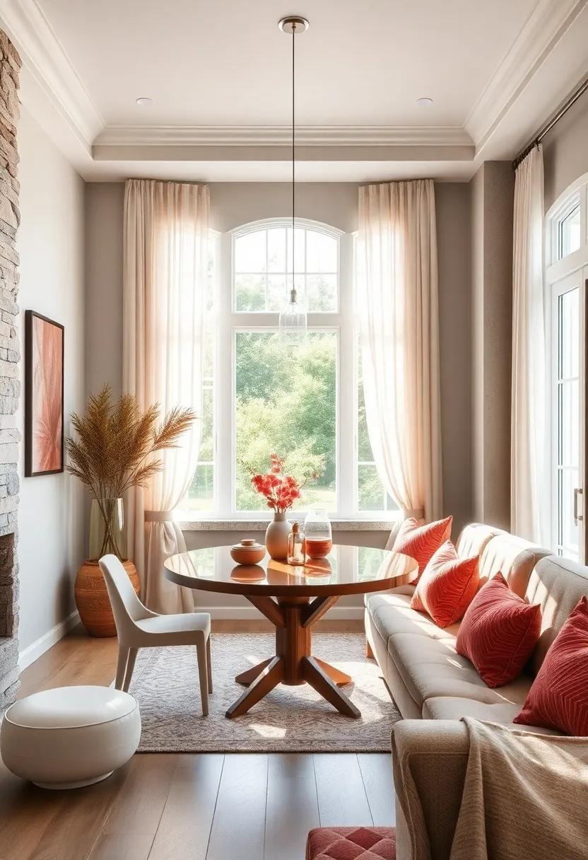 Embrace Natural light: Use sheer curtains to maximize sunlight while maintaining privacy, creating a warm and inviting atmosphere in your bay window nook