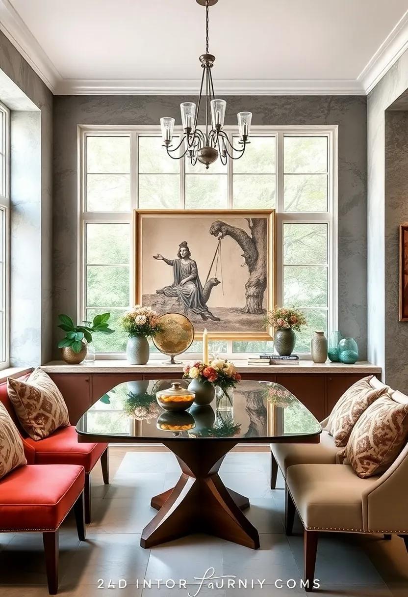 Artwork display: Turn your bay window into an art showcase by displaying framed prints or original artwork, making every meal an ⁢inspiring experience