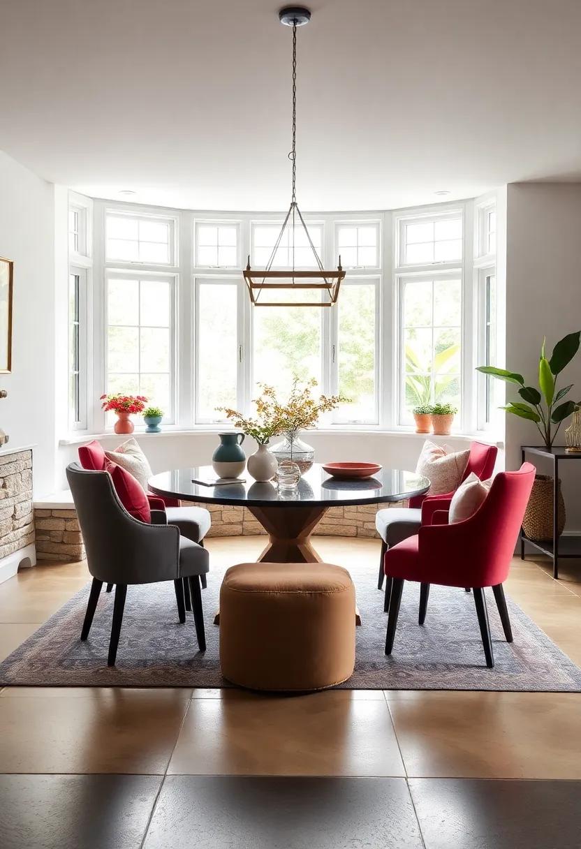 Flexible Seating Arrangements: Use a mix of chairs, stools, or ottomans around the dining table, allowing for ‌versatile seating options ​to suit your needs