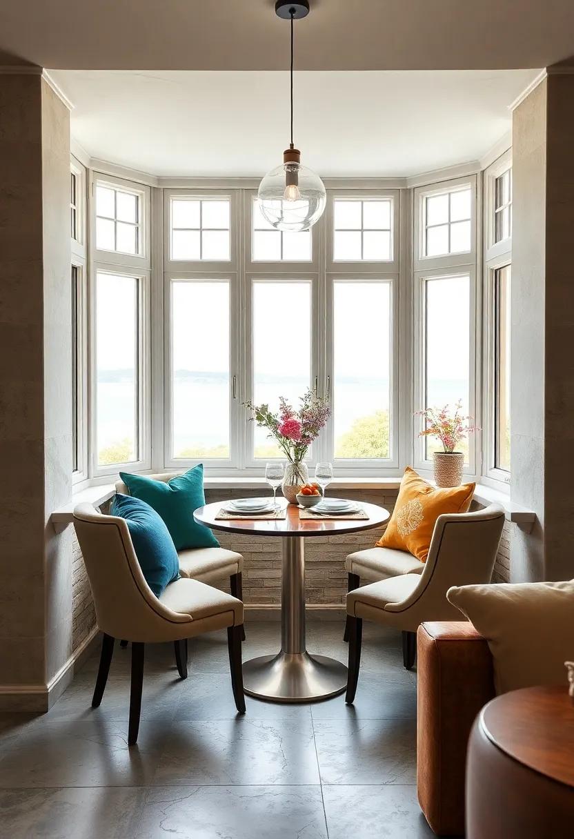 Dining Table for Two: Opt for a small, round dining table set right in ⁤the bay window, making the most of intimate meals with stunning views