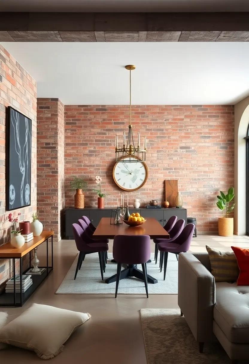Balancing ⁣Bold​ Colors with the⁣ Rustic Elegance of‍ Brick