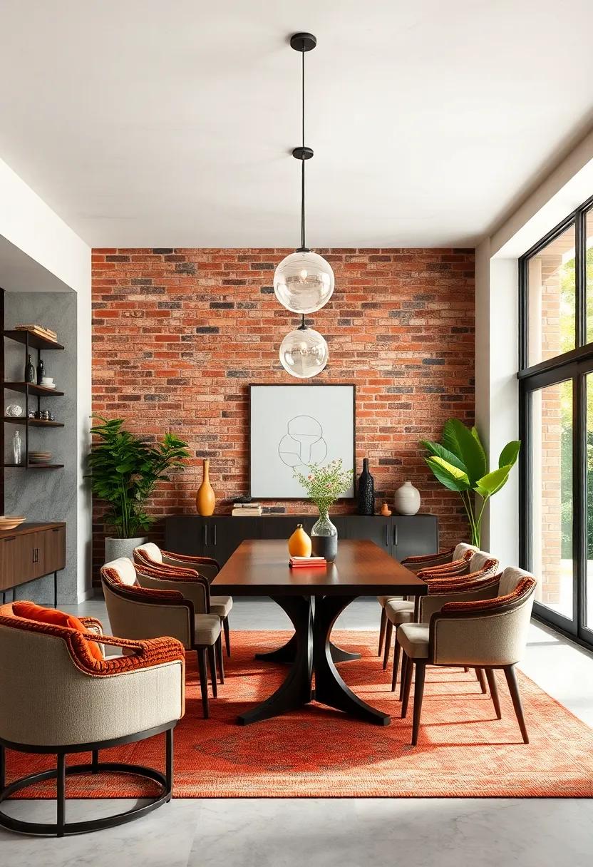 Embracing the Warmth of Exposed ⁤Brick in Modern Dining ​Spaces