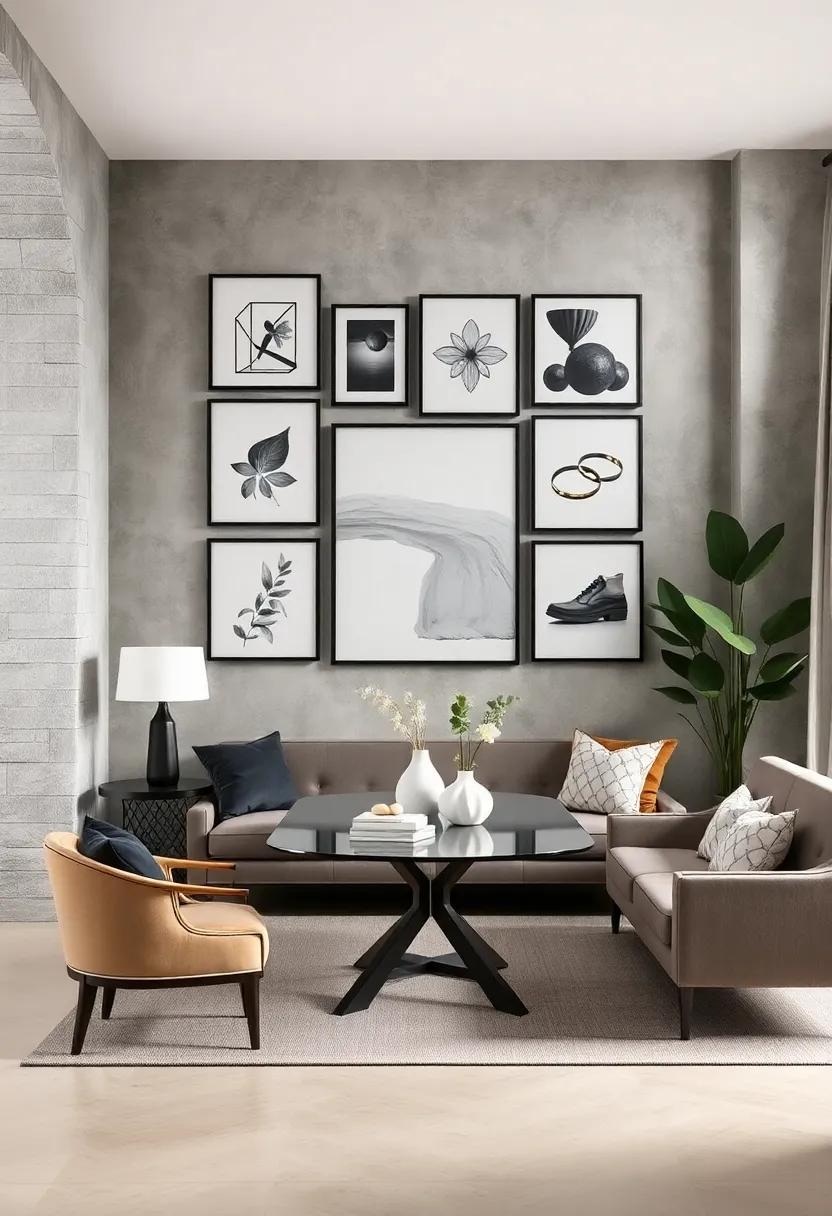 Elegant Black ⁣and White Arrangements:⁢ A ⁣Timeless Approach to Wall Art