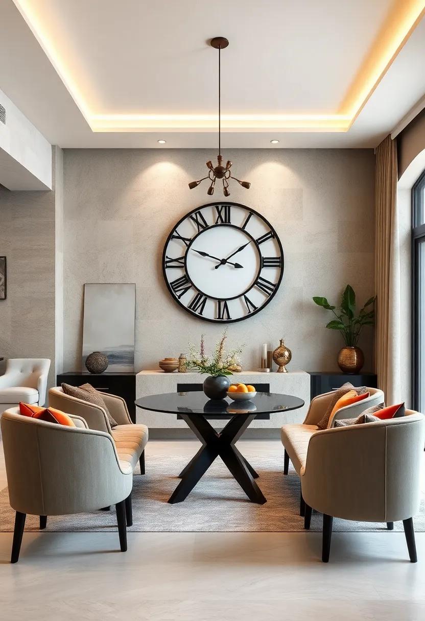Hang ​a large clock as a functional art piece, blending style with⁢ practicality while keeping your dining⁣ experience timely