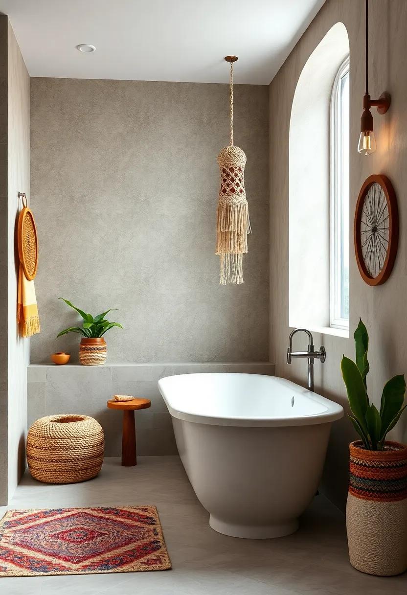 Ethnic Print textiles: Incorporate ethnic prints through items like hand-stitched bath mats or patterned storage bins that celebrate cultural diversity