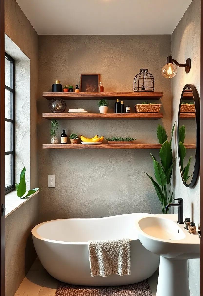 Reclaimed wood Shelving: Transform an empty wall ‌with artisanal reclaimed wood shelves that‍ showcase your favorite decor ⁤items or bathroom essentials