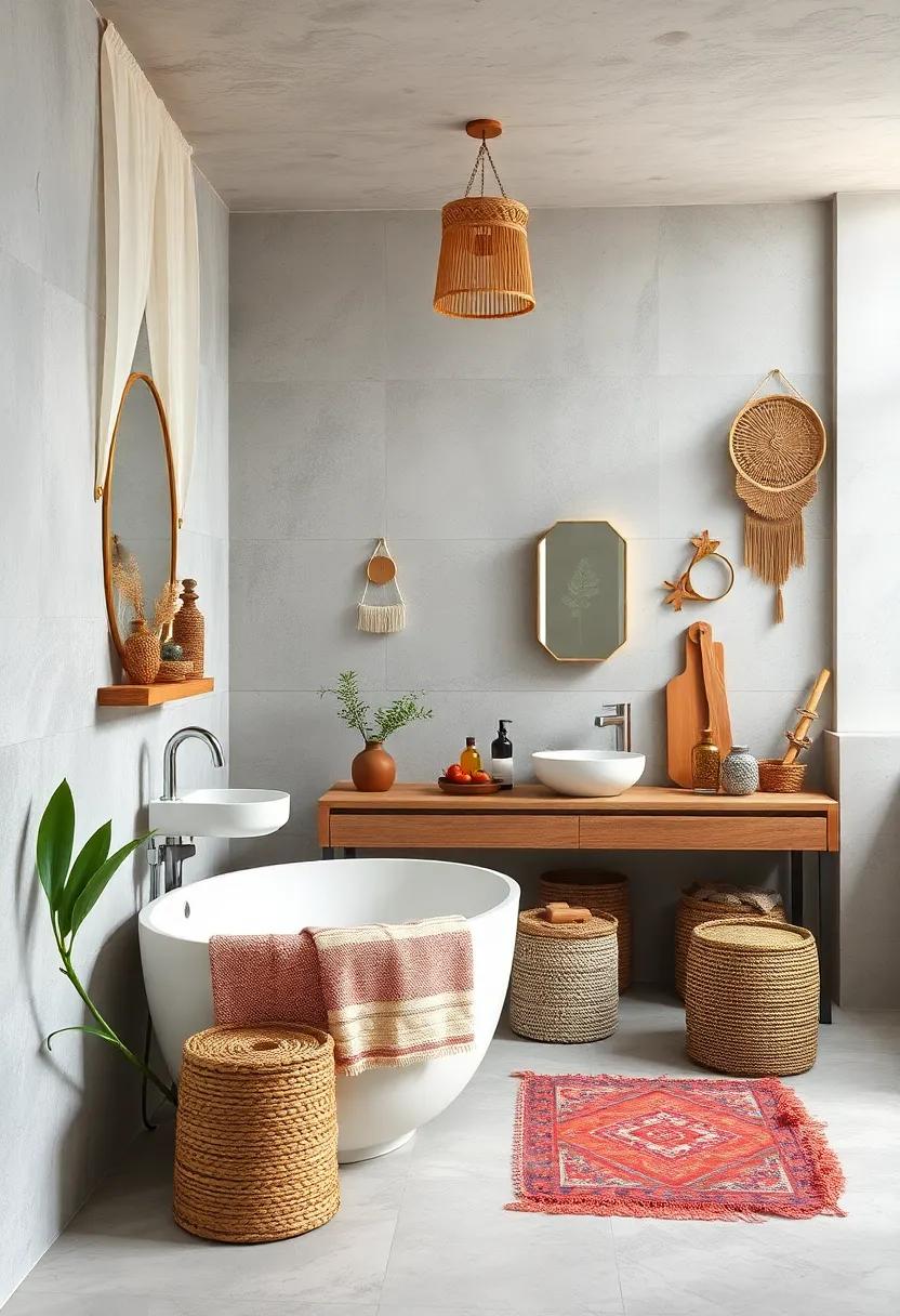 Upcycled Decor: Transform found objects and vintage items⁣ into creative bathroom decor, echoing​ the bohemian ⁤spirit of sustainability