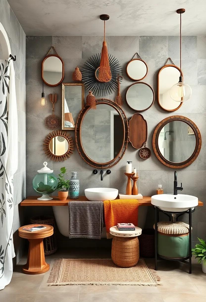 vintage Mirror Charm: Incorporate a collection ​of mismatched vintage mirrors in varying shapes and sizes to create‍ a stunning focal point