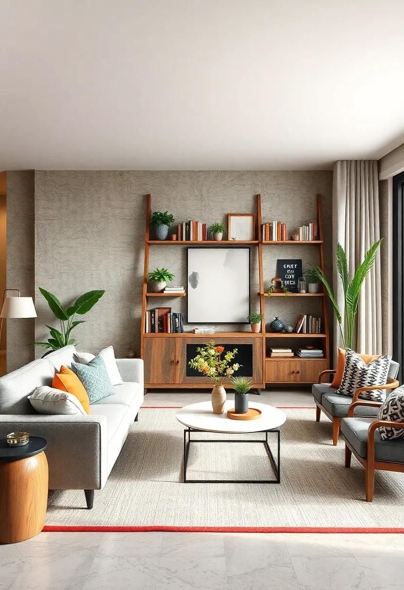 Repurposed Ladder as a Bookshelf: Use an ‌old⁢ ladder ⁤horizontally to display‌ books and plants, blending rustic appeal with modern minimalism