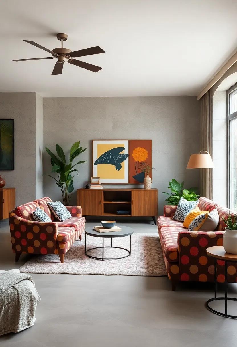 Embrace the Unexpected: Showcase a⁢ vibrant polka-dot sofa in a minimalist space to create‌ a delightful ‌contrast that draws the eye