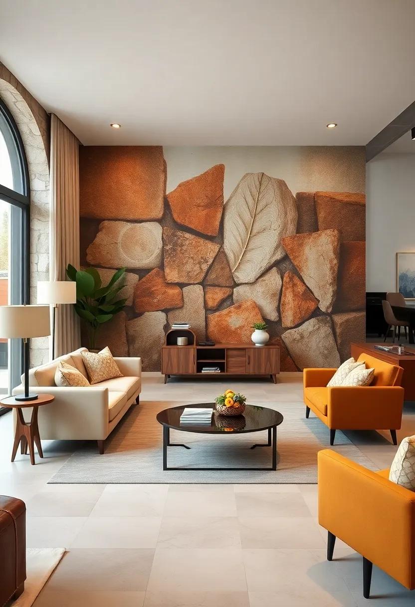 Artful Wall Murals: Transform a dull wall with a bold mural that tells a story,setting the mood for the entire room