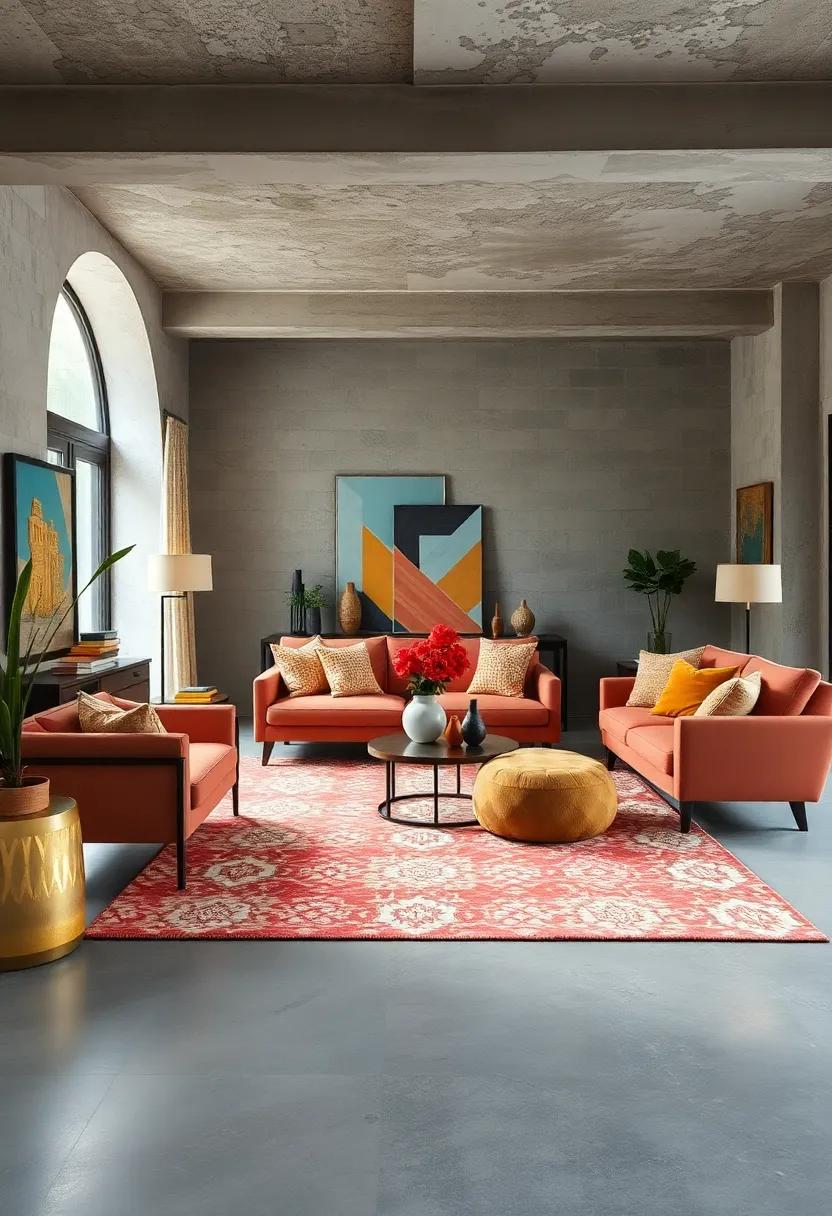 Whimsical Rugs: Opt for rugs with bold patterns and colors that serve as eye-catching foundations for⁣ your furnishings