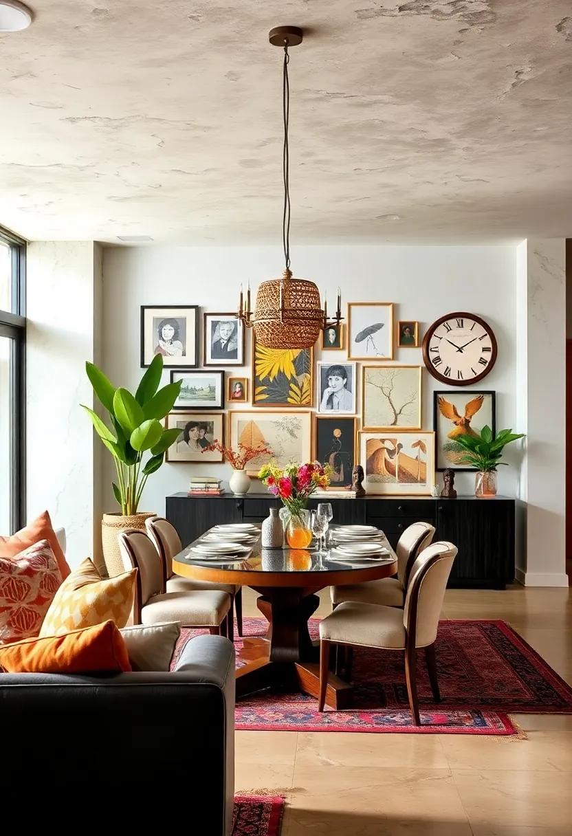 Embrace a⁢ Gallery Wall: Curate‌ a ⁢collection ⁤of art ​pieces, photos, and⁢ mirrors in a ⁣bold arrangement to create a striking⁣ focal point
