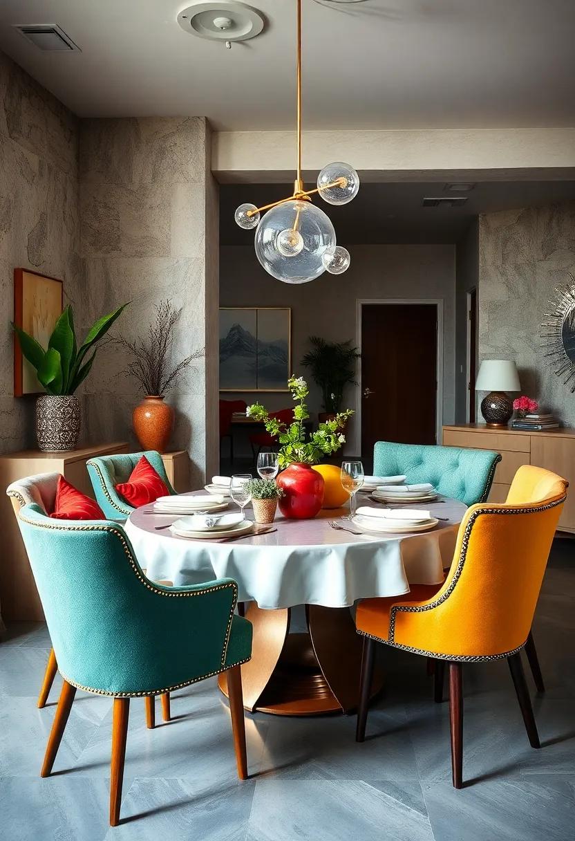 Mix and Match Dining Chairs: Combine ⁢different⁤ styles, ⁤colors, and ​materials ​for an unexpected and playful​ seating arrangement