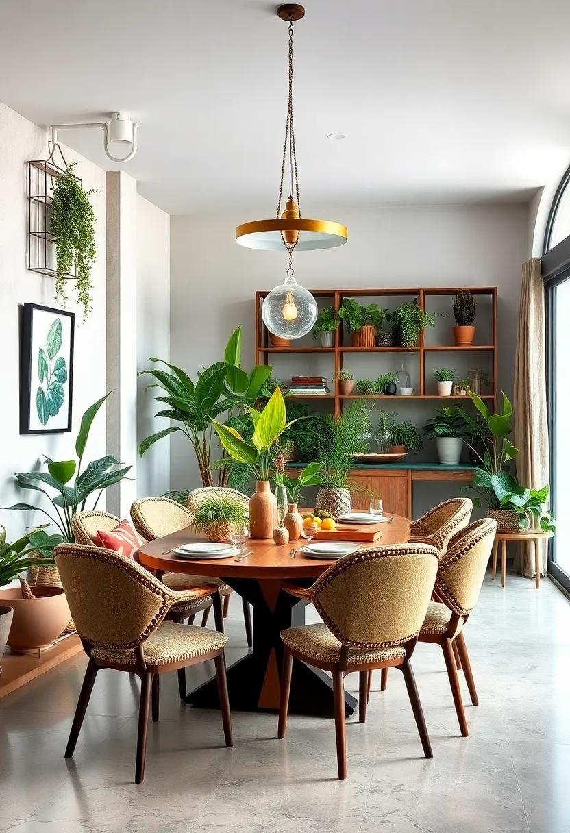 Incorporate ⁢Plants ⁣and Greenery: Use eclectic‍ planters and a mix ⁣of indoor plants to add life and ​freshness ‌to the dining ⁤area