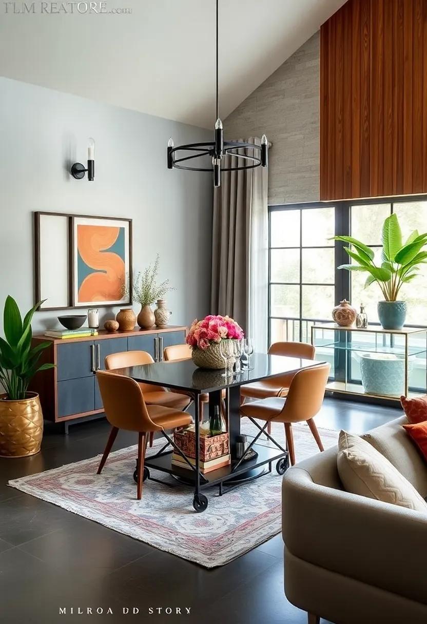 Add a Fun Bar Cart:⁣ Incorporate⁤ a stylish⁢ bar ‍cart stocked with your favorite drinks ⁤and ‌glassware, adding‌ both function and flair to ⁢the room