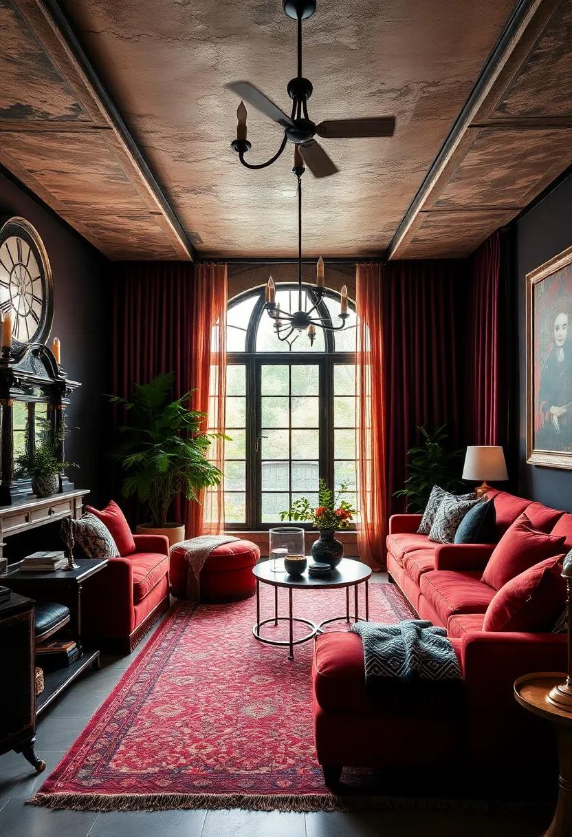 Gothic Romance: ​Deep, dramatic colors and intricate details can transform ⁤a room into a theatrical escape filled with rich textures and bold contrasts