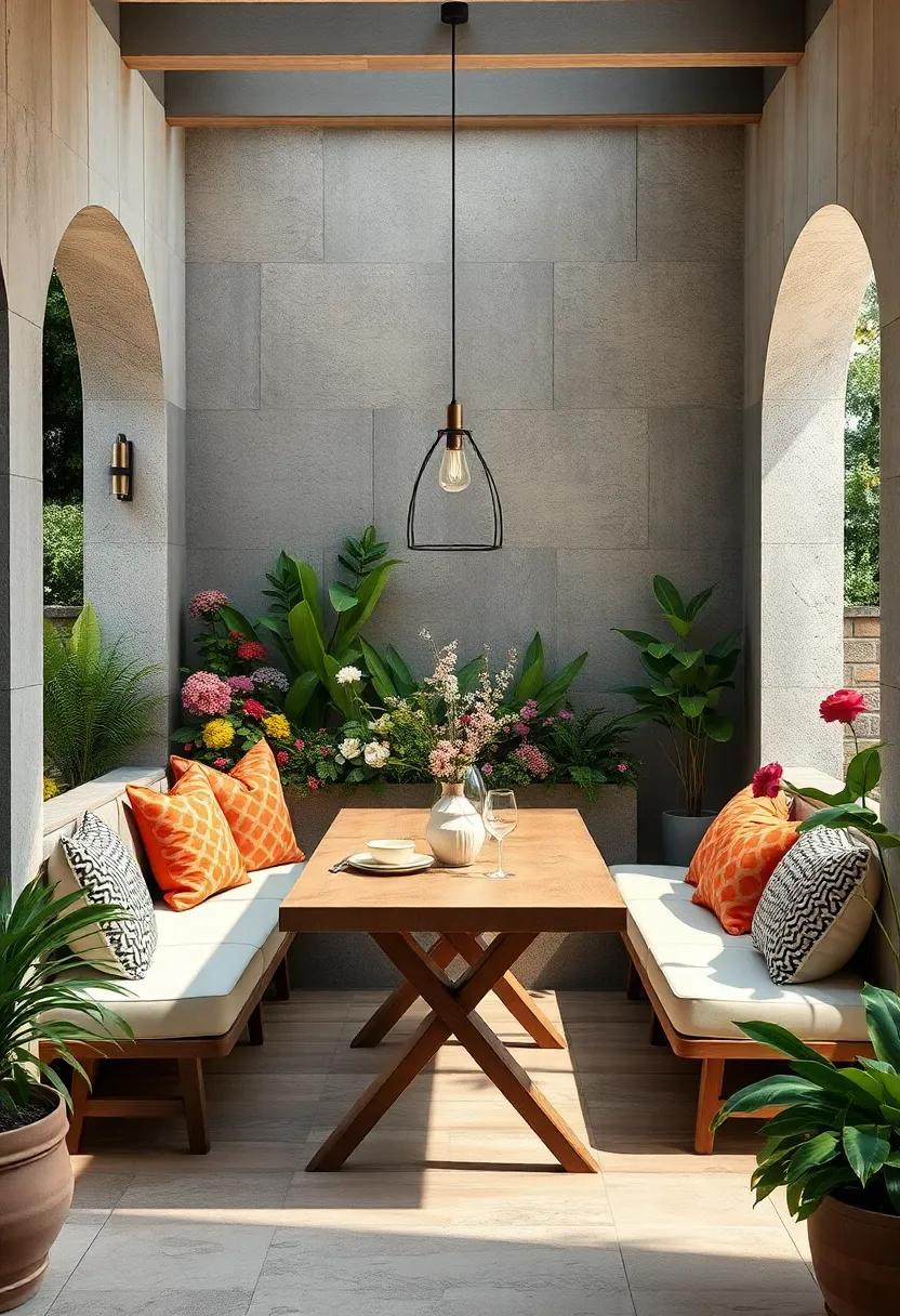 Create Nook Seating Surrounded ​by Flowers for⁣ Intimate⁢ Dining