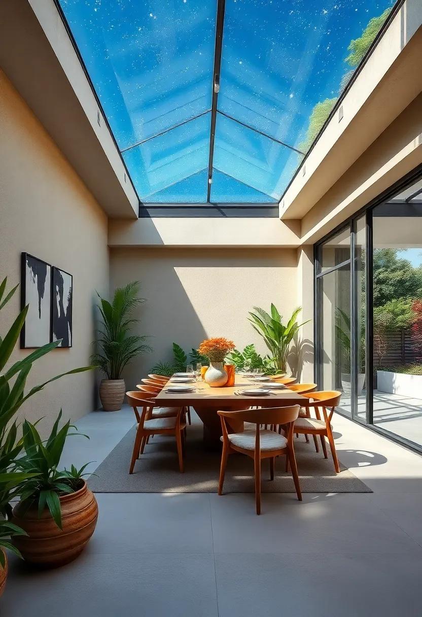 A Starry Sky:⁣ Incorporate Skylights ‌for ‍Nighttime Dining
