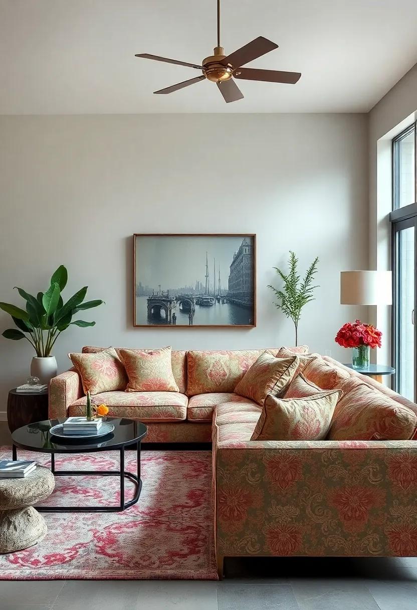 Layered Textures: From a plush chintz sofa to richly‌ woven throw pillows, this living room masterfully integrates various materials, adding depth and elegance to the ⁢overall ​design