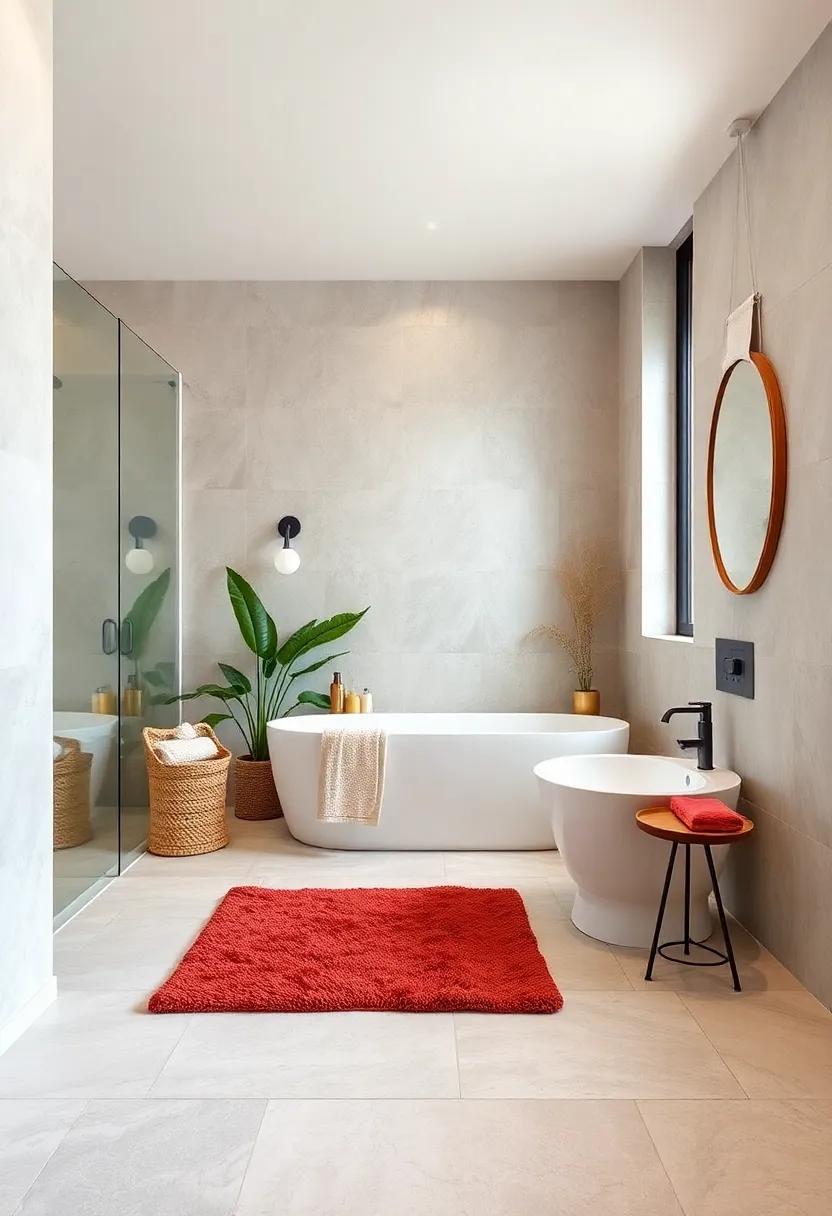 Add a‍ soft,​ plush bath mat ⁤to⁣ create a ⁤warm and inviting underfoot​ experience