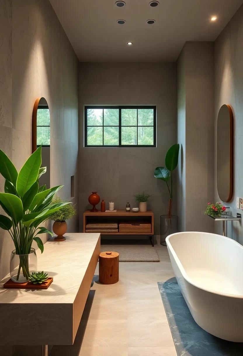 Incorporate fresh greenery with low-maintenance plants​ like ​succulents or ferns