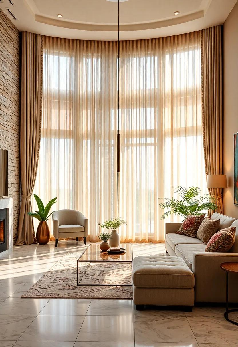 Elegant​ Curtains: Drapery with elegant⁢ details can bring ​a touch of grandeur;⁣ opt for floor-to-ceiling lengths for added drama