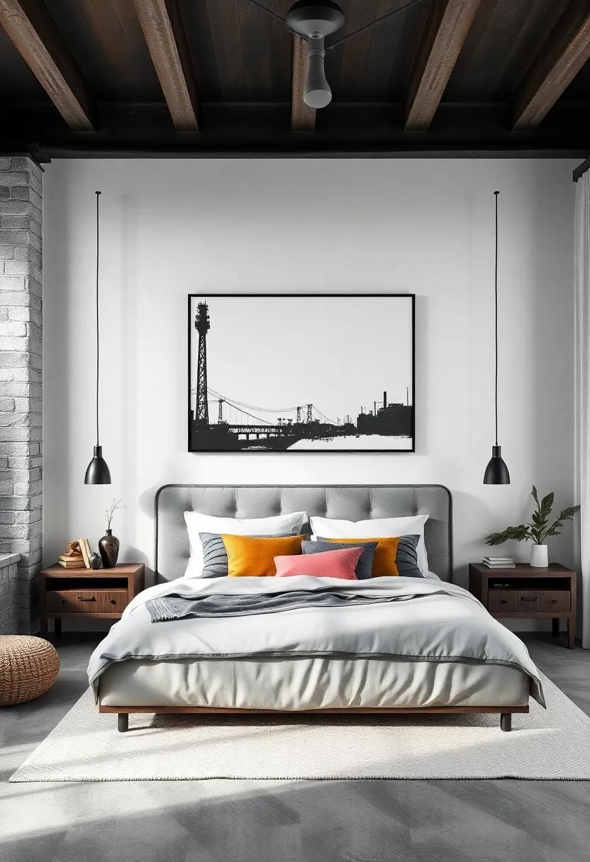 Monochrome Canvas Art: Choose monochrome canvas art⁣ that aligns with the industrial theme, utilizing⁢ simple lines and forms to add ​sophistication