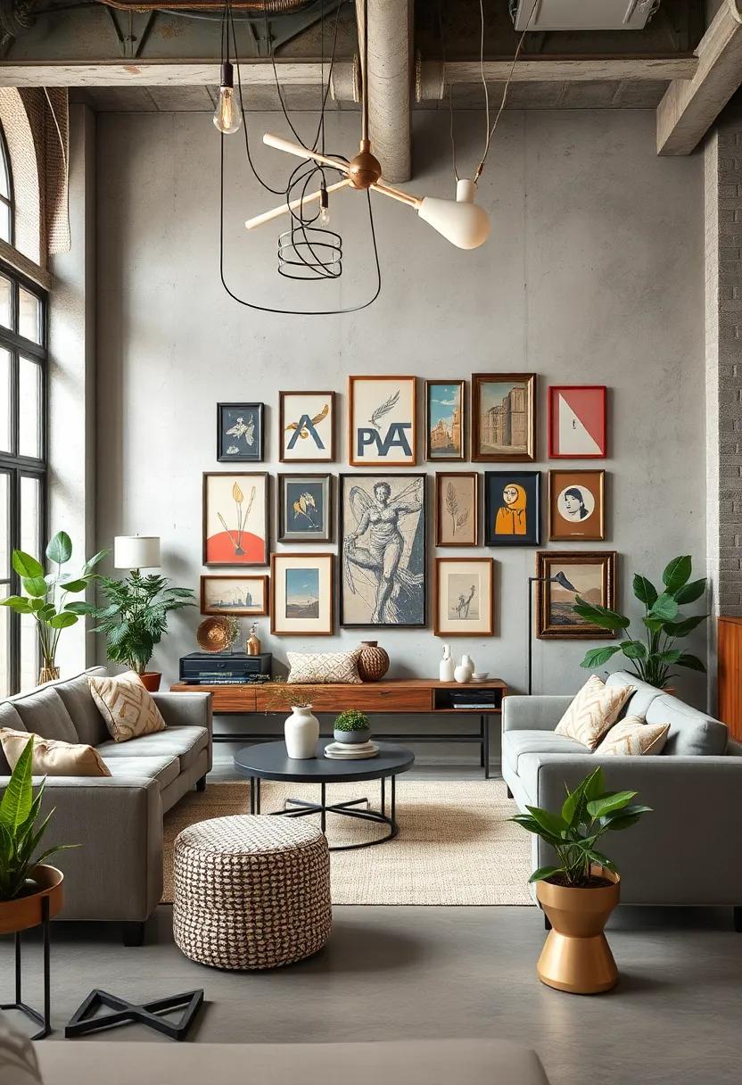 Artful Displays: Curate a gallery wall that⁣ fuses vintage art with industrial-inspired frames for a unique artistic⁤ expression