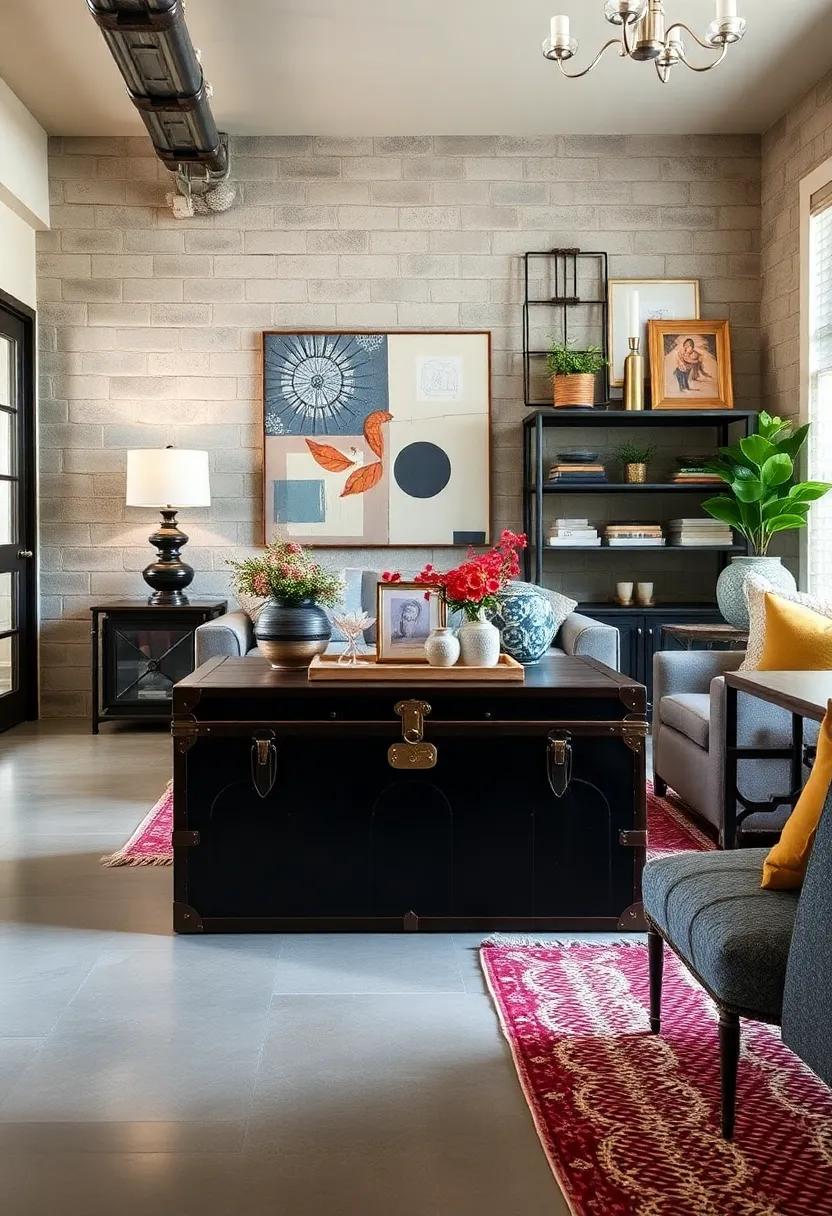 Modular Decor: Invest in multi-purpose vintage and industrial ⁤pieces, such ‍as a trunk that can serve as both decor and storage