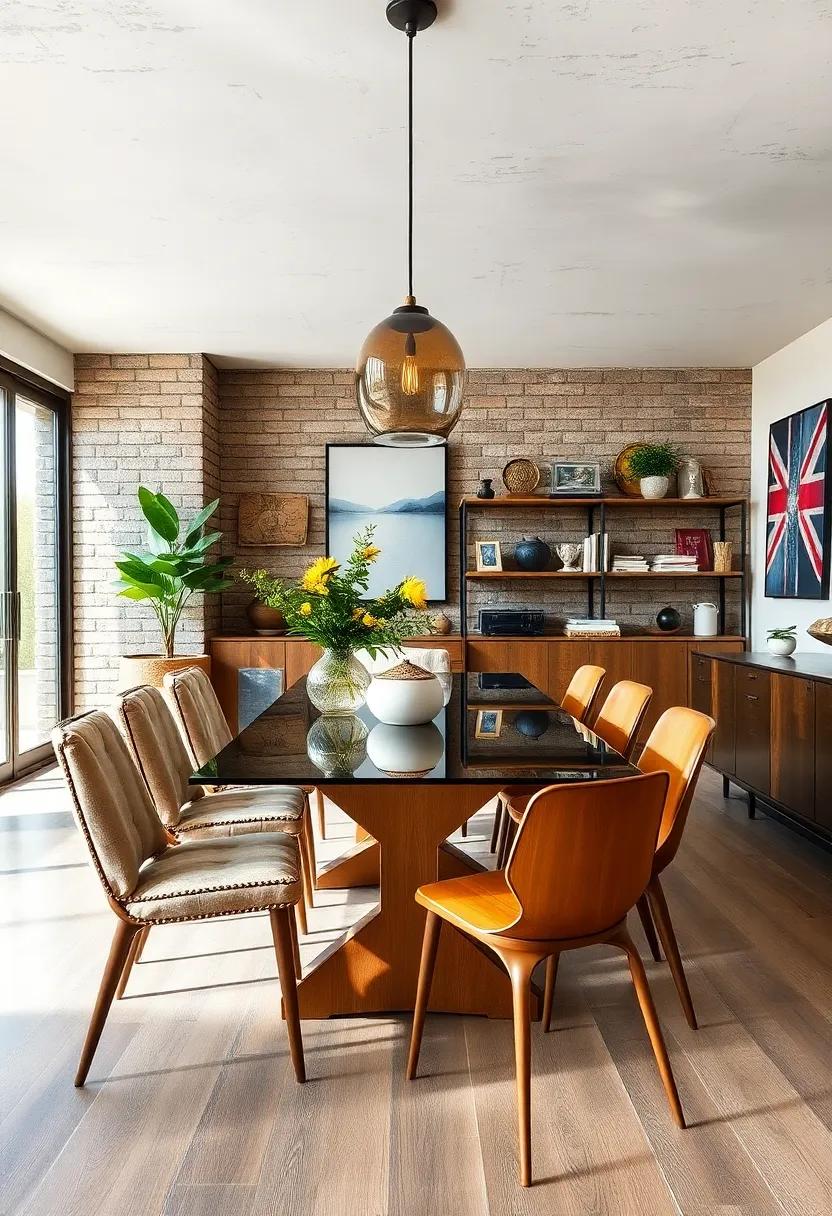 Mixed ⁤Seating: Use vintage dining chairs alongside a sleek modern table to create an inviting and eclectic dining area
