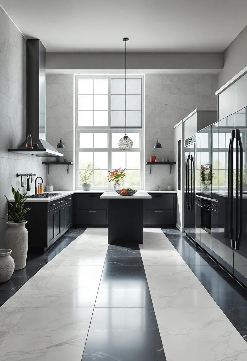 Black ⁤and White Chic: Explore the dramatic⁣ impact of black⁣ and ​white⁤ tiles that​ create a stunning visual‍ contrast