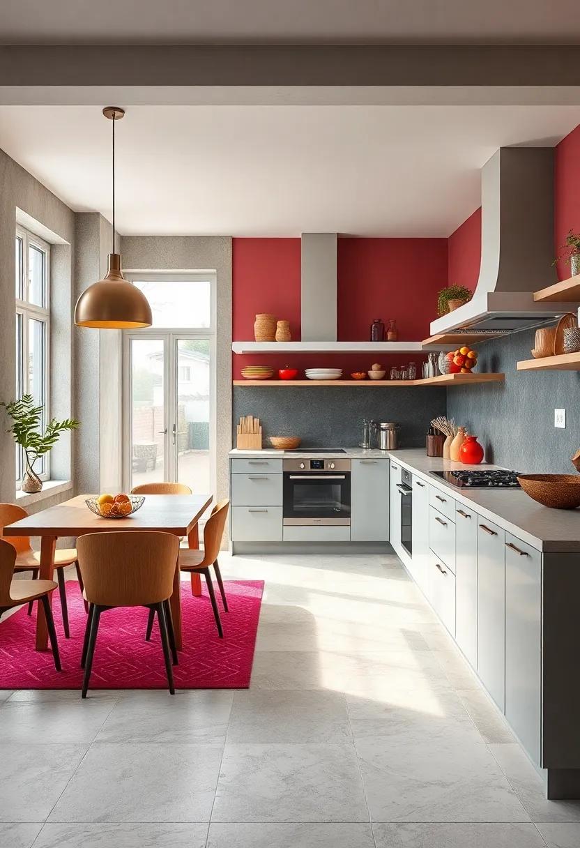 Color Pop:​ Experiment with bold colors ⁢to⁢ add ⁢personality and vibrancy⁢ to your ​cooking ⁢area