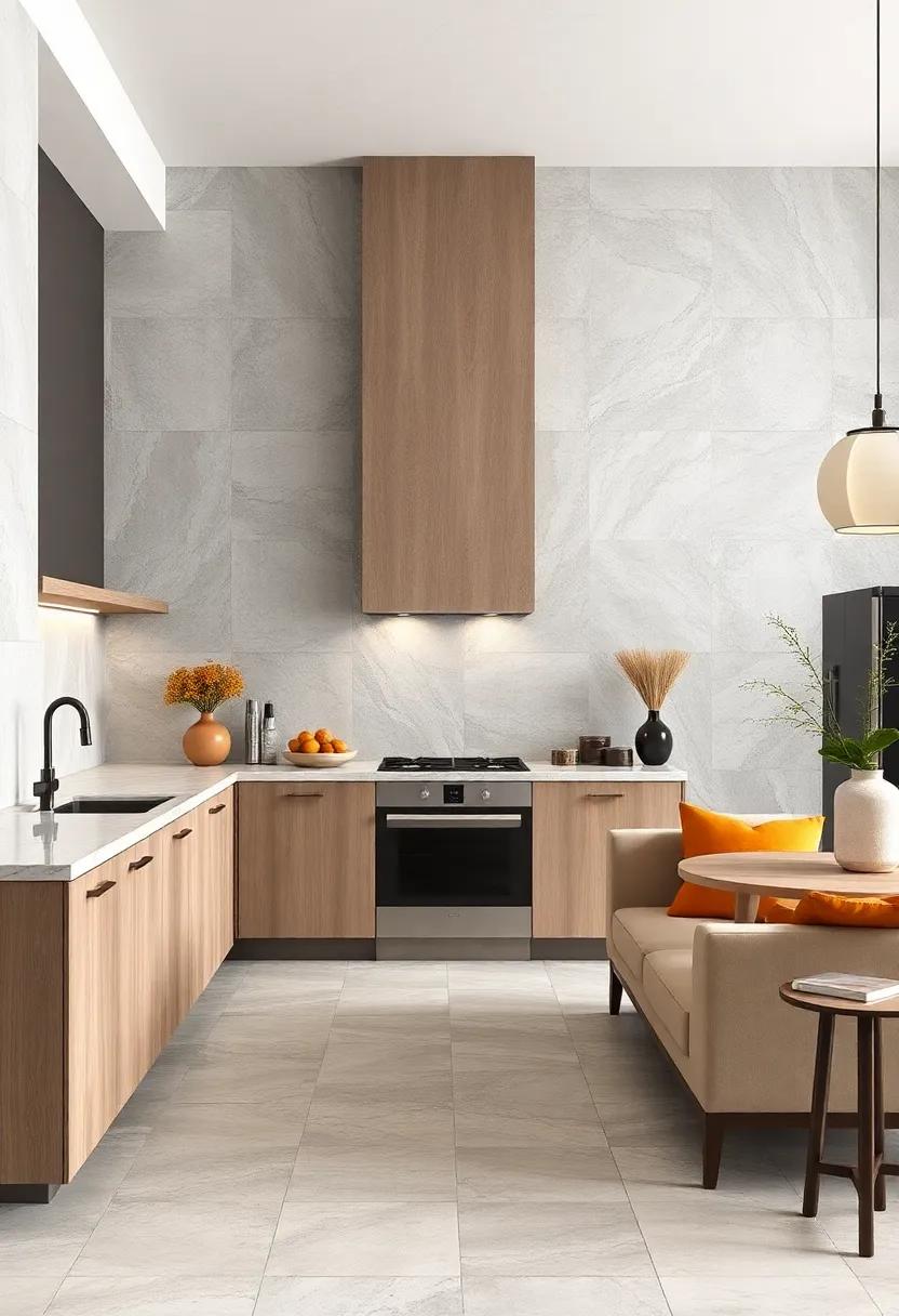 Feature Wall Integration: Explore ​ways to use porcelain tiles for a ⁣cohesive design that extends to your kitchen ⁢walls