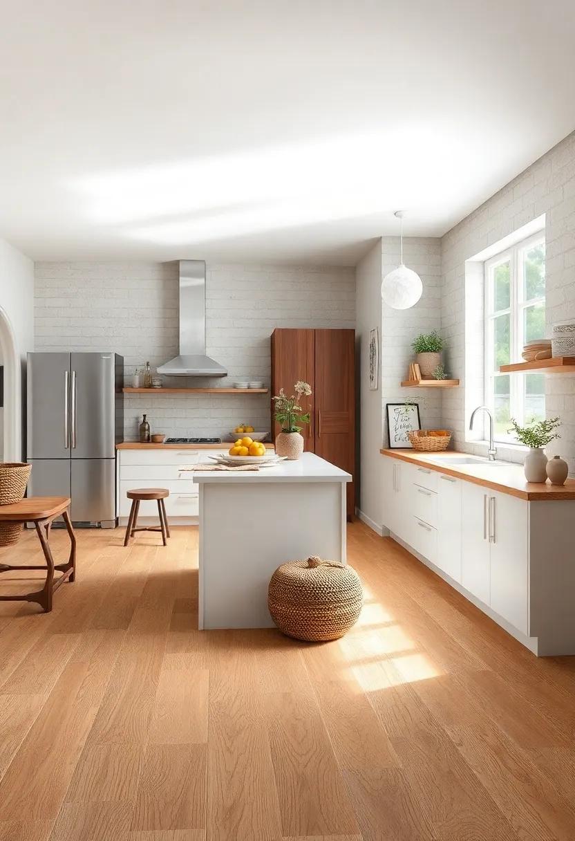 Rustic Charm: Embrace the‌ warmth of wood-look porcelain tiles that⁢ bring a ​cozy,⁣ inviting feel ⁢to your‍ culinary space