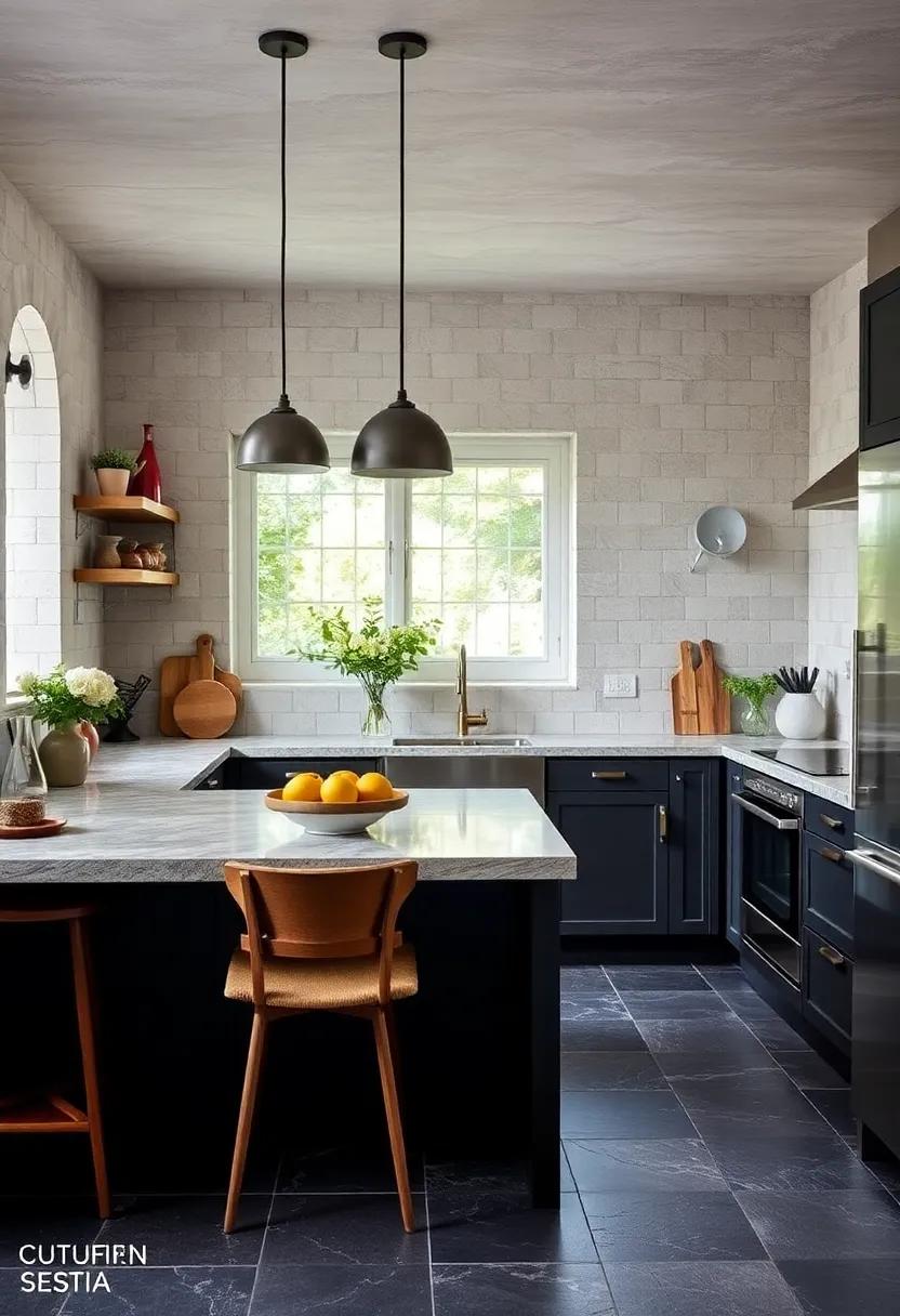 Charcoal ​Slate ⁤Tiles: Add depth to your kitchen with⁢ dark slate tiles, providing a dramatic contrast to lighter cabinetry and decor