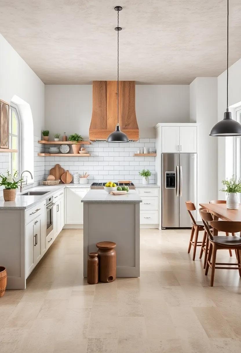 Farmhouse White Subway Tiles: A timeless choice, white subway tiles ​provide‌ a clean slate for rustic‍ kitchen designs while‌ offering endless styling possibilities
