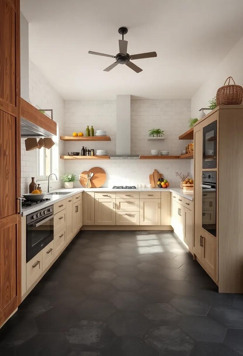 Graphite Octagon Tiles:⁤ Unleash your creativity with octagonal shapes that⁣ create ⁢a unique pattern, exuding both⁤ charm and sophistication in a rustic kitchen