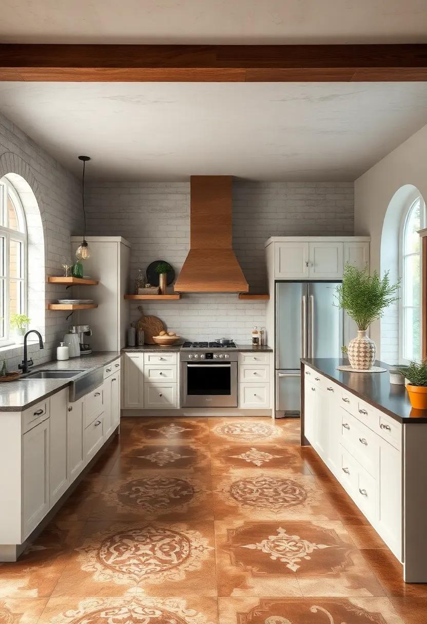 Stencil-Patterned Tiles: Add character with stenciled designs that can create stunning focal points,⁢ perfect for a kitchen⁤ island or entryway
