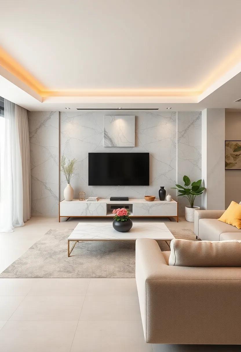 Inspire Relaxation: The Tranquil Vibe ‌of a Marble-Finished Living Room