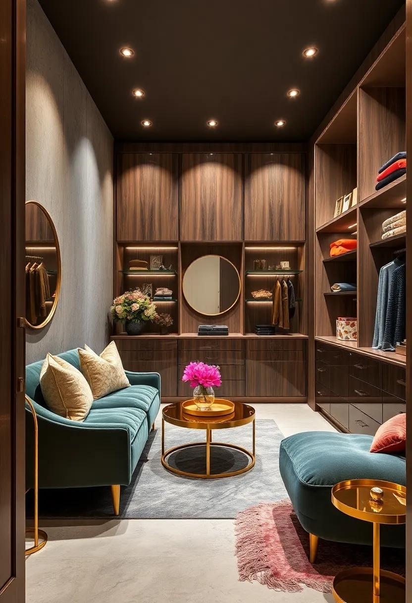 Lush Velvet ​and Gold Accents:‌ Transform your closet into ​a⁤ luxurious haven with rich velvet ⁣upholstery and gilded accents that echo Hollywood glamour