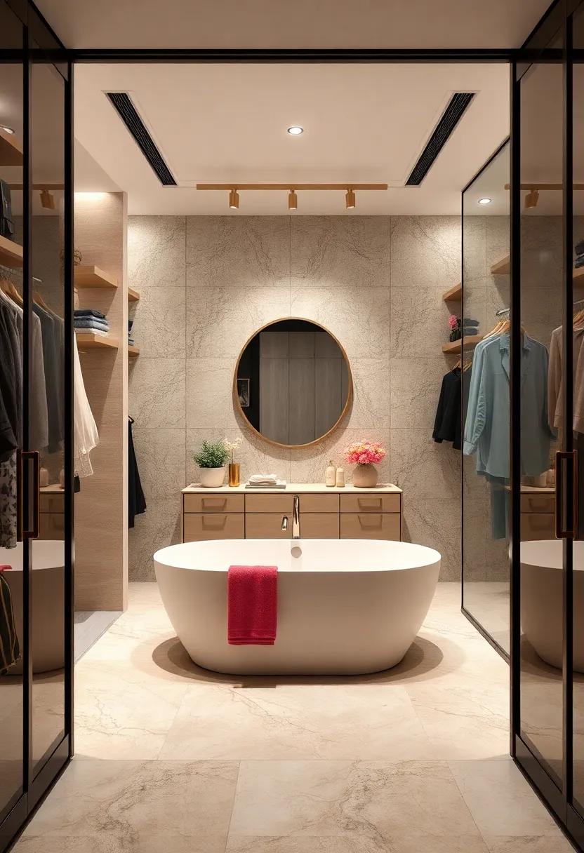 Walk-In ‌Bathing ‌Suite: Integrate a small bathing area within your ⁣closet ‍for a ⁤truly luxurious experience, making it a retreat in itself