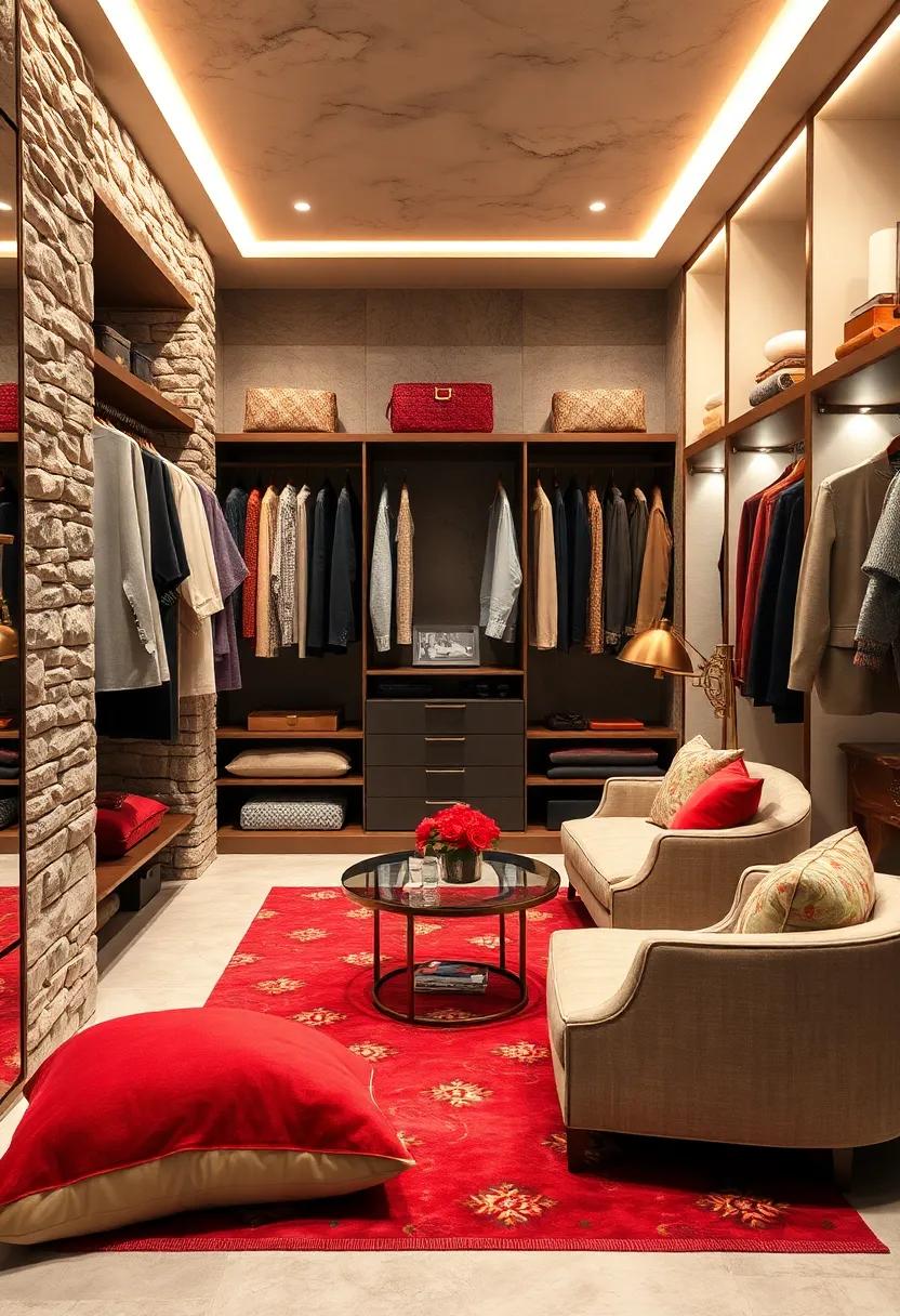 Layered ‍Textiles: Mix and match‍ textures with ‌plush throws, silk pillows,​ and⁣ chic rugs to ⁣create an inviting ⁣and cozy atmosphere in your ⁤closet