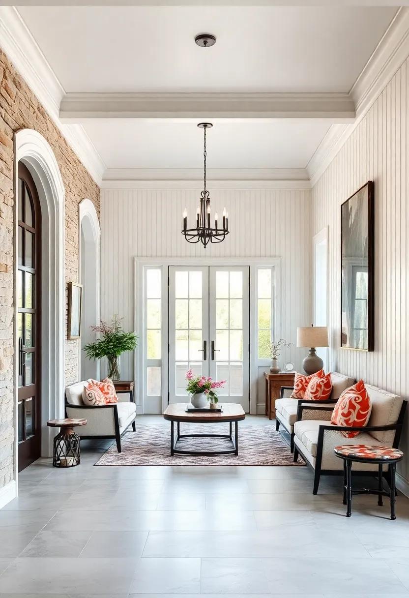 Architectural ‍Details:​ Highlight your entryway ‌with crown‍ molding‍ and beadboard paneling‍ that celebrate the craftsmanship ⁢synonymous⁤ with luxury farmhouses