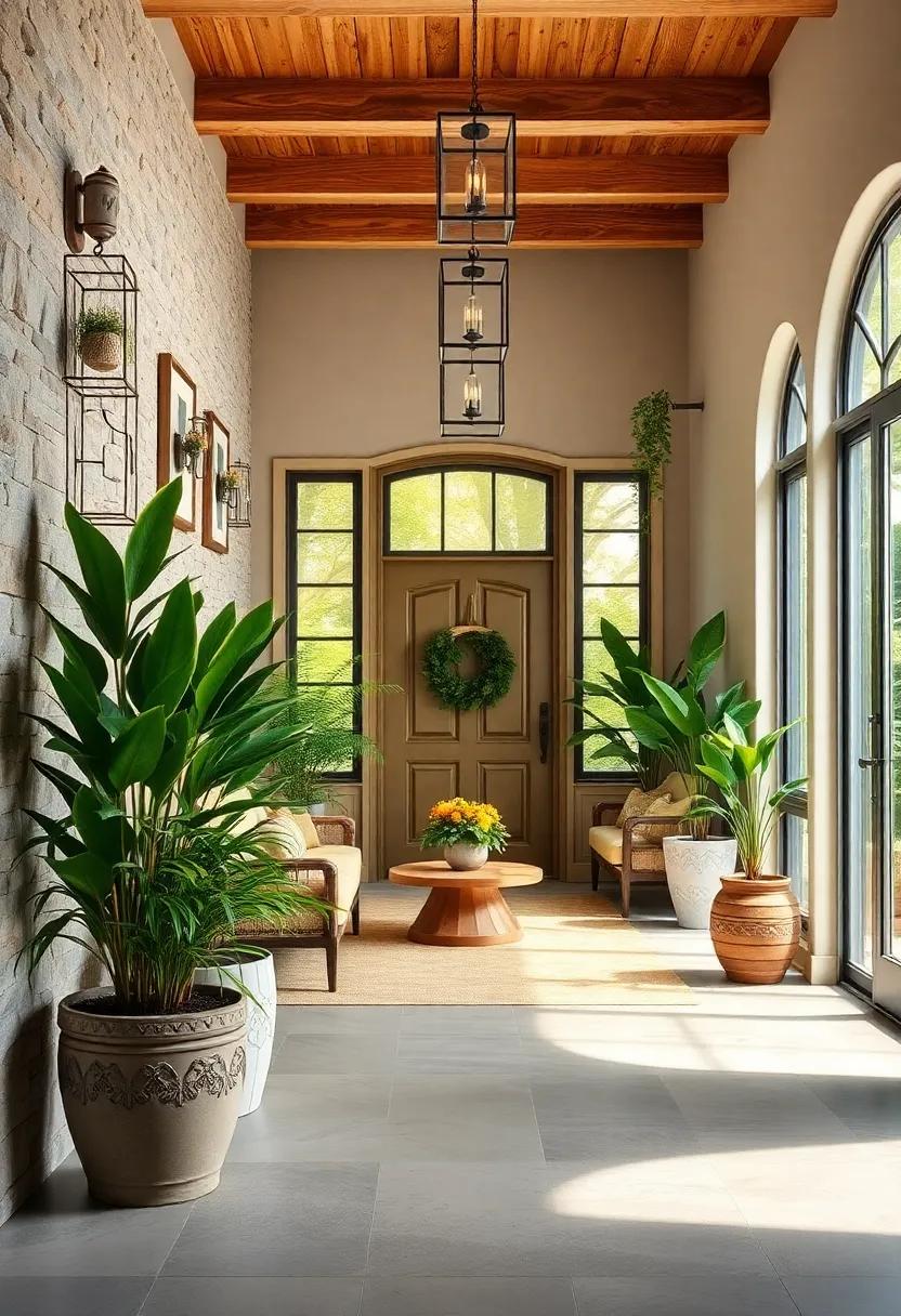Greenery ⁤Galore:‍ Flank‌ your entry with ​lush ‌potted plants or ⁢hanging greenery to‍ bring life ‍and color ‍to your‍ farmhouse ambiance ​right⁤ from ‍the start