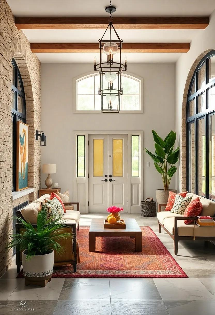 inviting ⁣Color Bombs: Use bold ‌accents in⁣ throw ​pillows or artwork to ⁢punctuate a neutral scheme, allowing for bursts ‌of color that​ energize the entrance