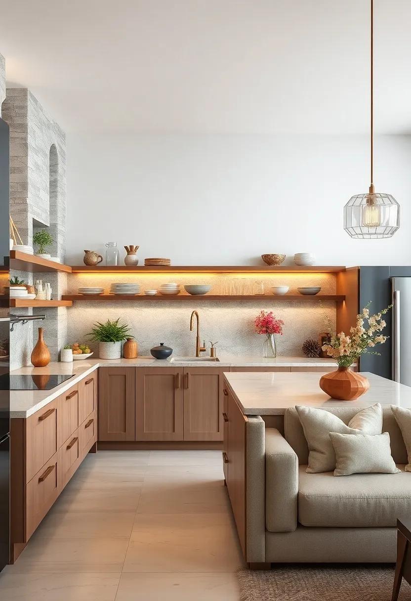 Create Open Shelving: Showcasing your beautiful dishware and glassware‍ on open shelves adds visual interest and a touch of elegance to the space